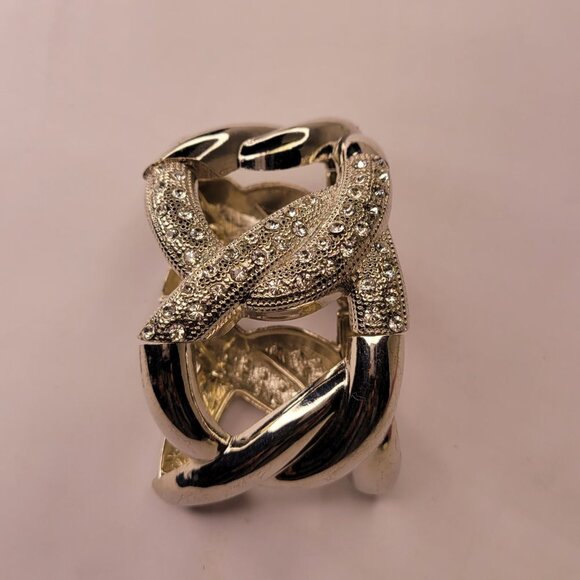 Silver Crystal Stretchy Bracelet - Picture 14 of 15